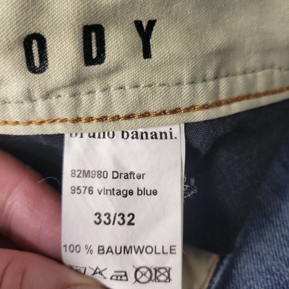 bruno banani Men's 33 x 32 Relaxed Fit Distressed Mid Rise Straight Leg Jeans - Picture 11 of 16